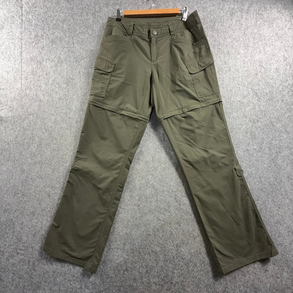 The North Face Women's Pants US 10 Olive Green Drawstring Zip-Off Legs
